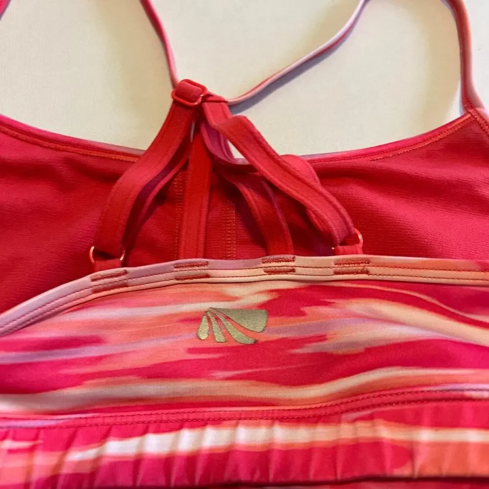 5/ $25 Marika Tek pink striped strappy sports bra S